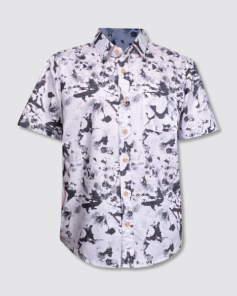 INDY FLORAL STRETCH BUTTON UP